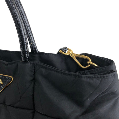 PRADA Triangle Logo Two-way Handbag Shoulder bag Black Vintage gj4fbh