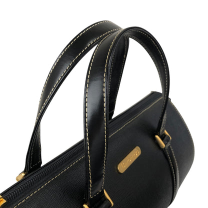 BURBERRY Logo Handbag Black Vintage vfc26w