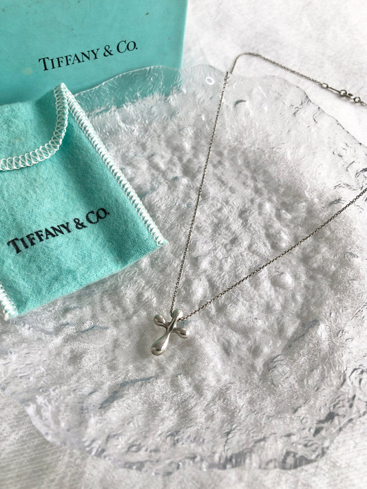 Tiffany & Co. Cross Motif Necklace Silver Vintage szwssf