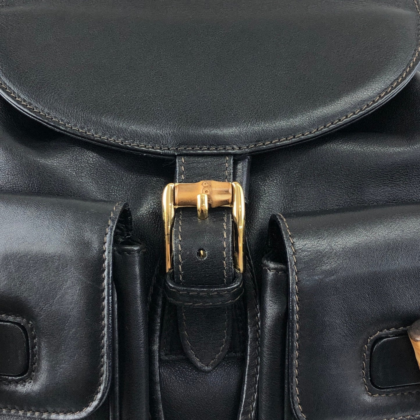 GUCCI Bamboo Backpack Black Vintage 38shhu