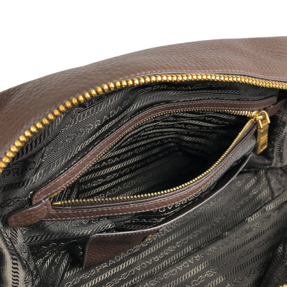PRADA Logo Handbag Shoulder bag Brown Vintage wddeyg