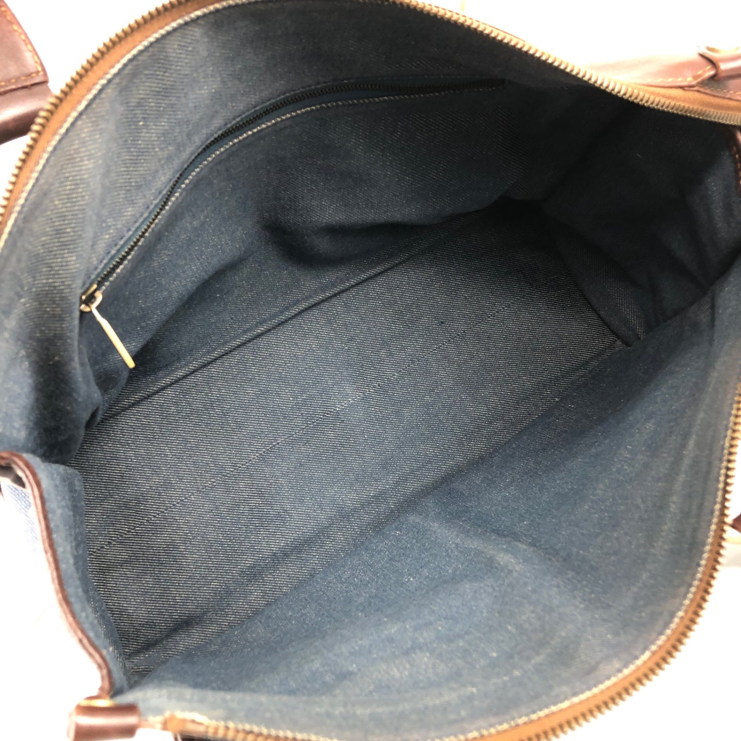 CELINE Paris Macadam Double Pocket Handbag Navy Vintage sh5hjs