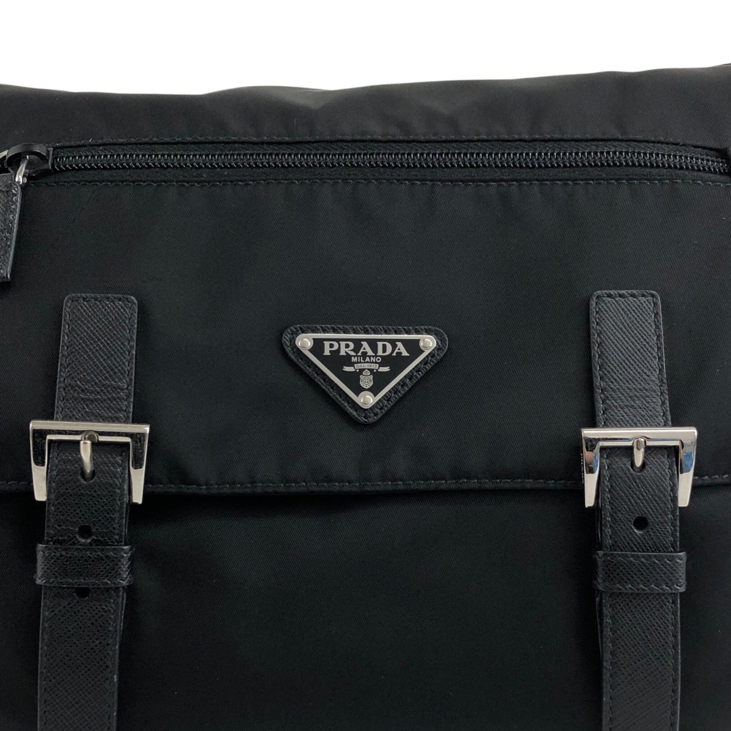PRADA Triangle Logo Shoulder bag Black Vintage c3szxv