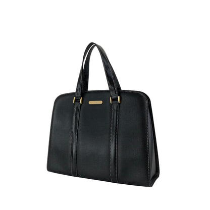 BURBERRY Logo Handbag Totebag Black Vintage 22n2xt