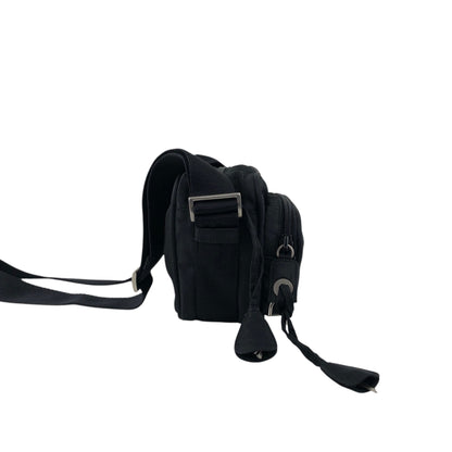 PRADA Tessuto Triangle Logo Shoulder bag Black Vintage gdjwks