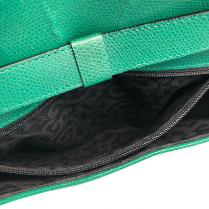 Yves Saint Laurent YSL Embossed Leather Crossbody Round Shoulder bag Green Vintage x7hcn4