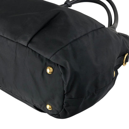 PRADA Tessuto Triangle Logo Two-way Handbag Shoulder bag Black Vintage jwasar