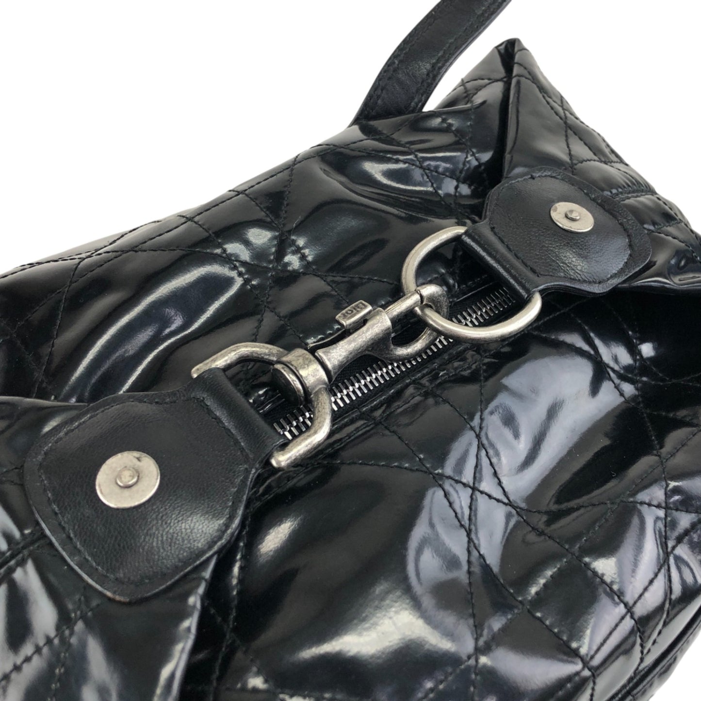Christian Dior D Motif Small Boston bag Handbag Black Vintage pi6nvd