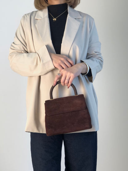 PRADA Logo Handbag Brown Vintage 8st8tj