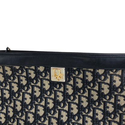 Christian Dior Trotter Jacquard Leather Shoulder bag Navy Vintage vki7am