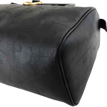 Christian Dior Trotter PVC 皮革手提波士頓包黑色復古 kg8k3x 