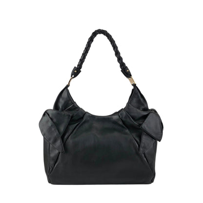 Salvatore Ferragamo Vala Ribbon Shoulder bag Hobobag Black Vintage nbxkia