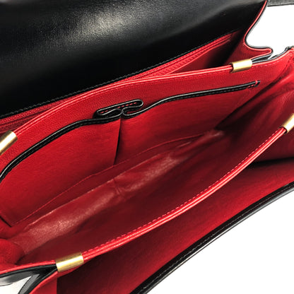 CELINE 馬車皮革斜背包 黑色復古 zw8w4s 