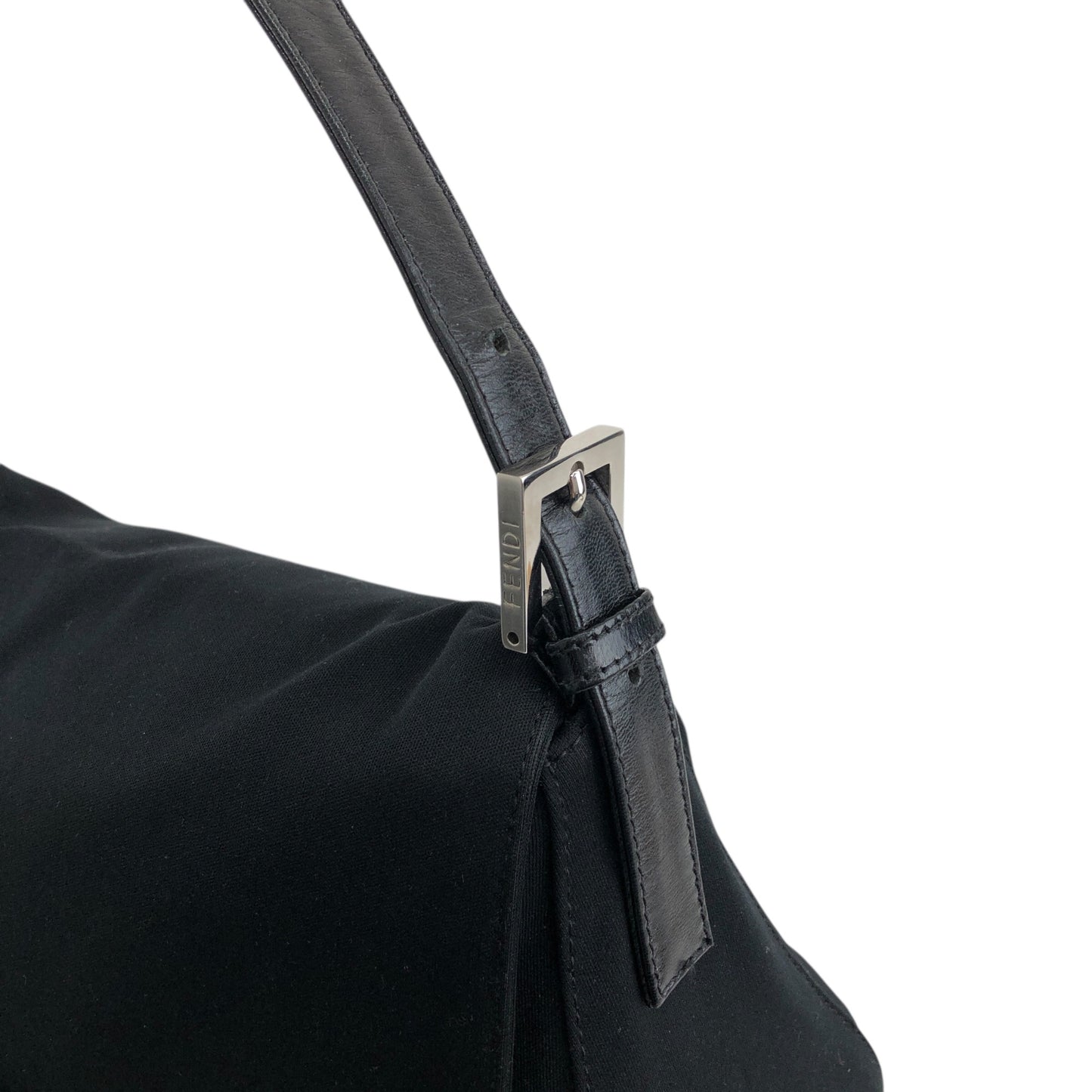 FENDI Logo Shoulder bag Black Vintage vvvemn