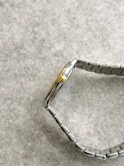 Yves Saint Laurent YSL Logo Quartz Watch Silver 4620-E66661Y Vintage pw6bed