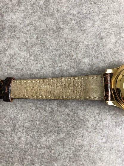 GUCCI Logo Quartz Watch Brown Vintage 42gi68