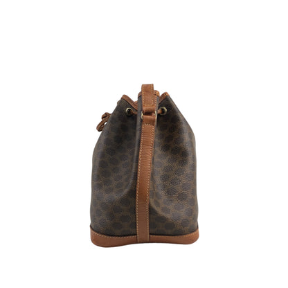 CELINE Macadam Blason Drawstring Small Shoulder bag Brown Vintage 6z2wx2