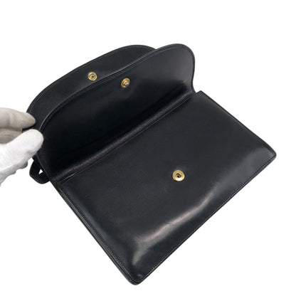 CELINE Blason Shoulder bag Black Vintage 3awaev