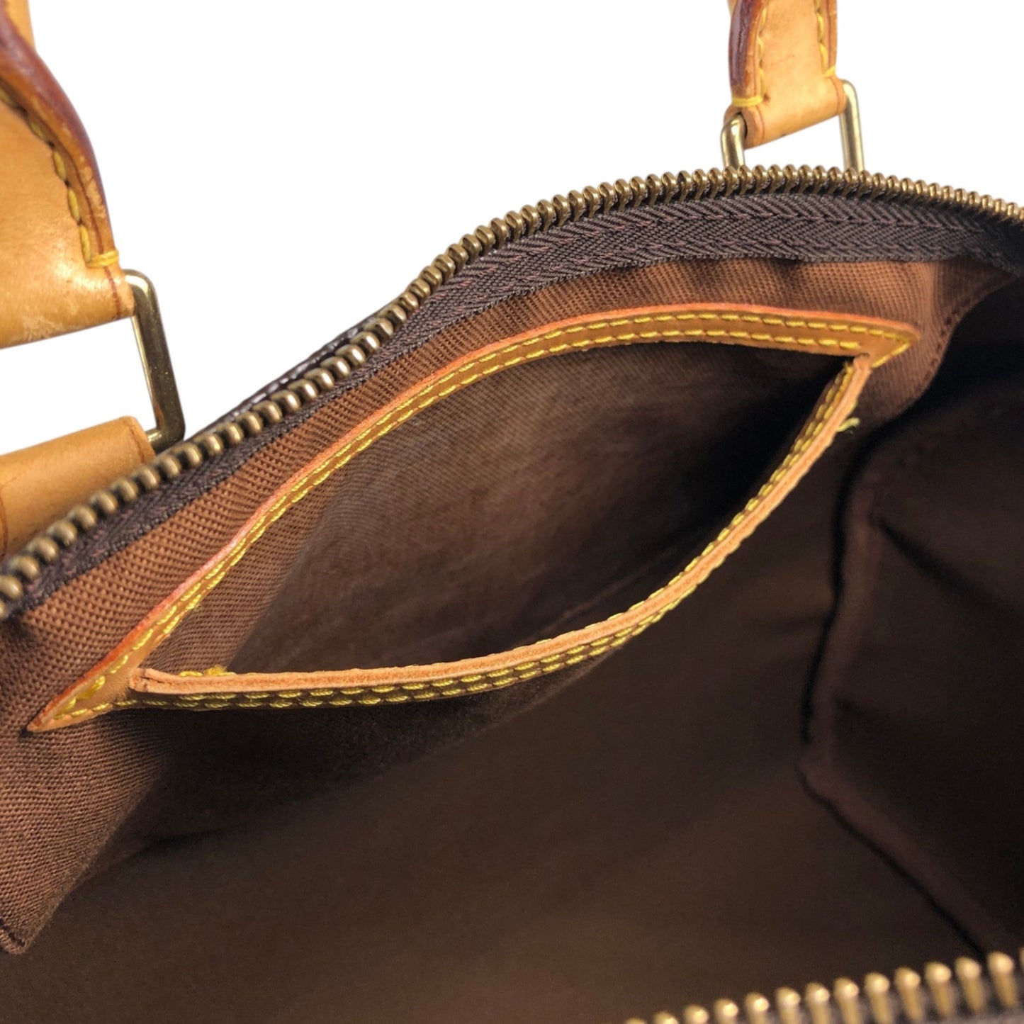 LOUIS VUITTON Monogram Handbag Boston bag Brown Vintage s2cksy