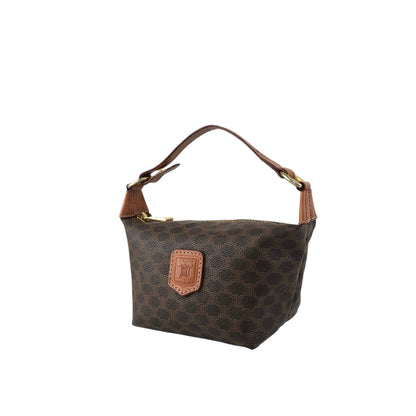 CELINE Macadam Blason Small Handbag Brown Vintage 2t2tek
