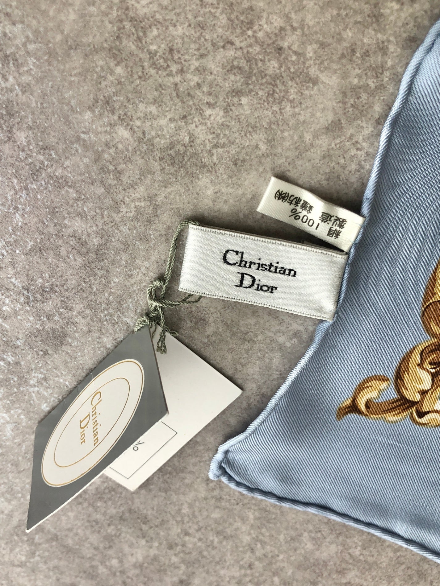 Christian Dior Scarf SkyBlue Vintage 7zebzu