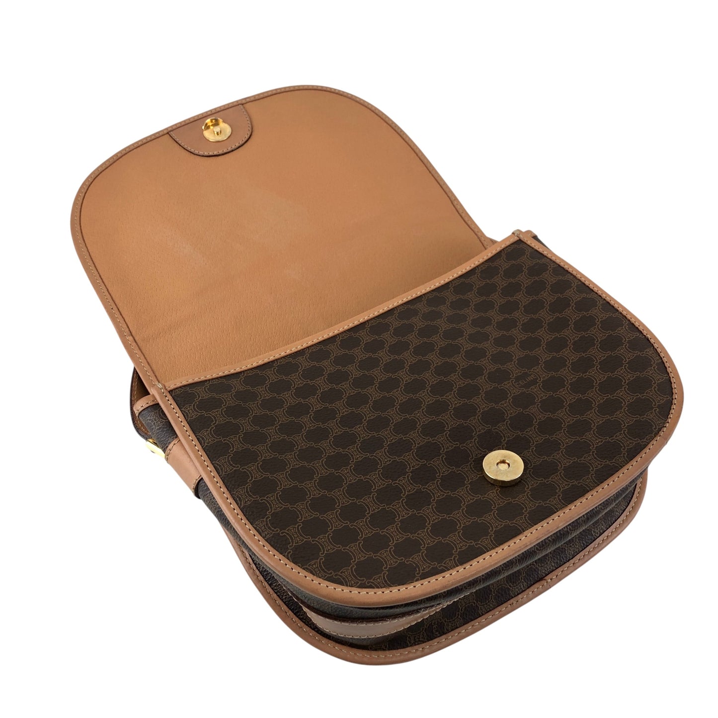 CELINE Macadam Blason Shoulder bag Brown Vintage mgt7zs