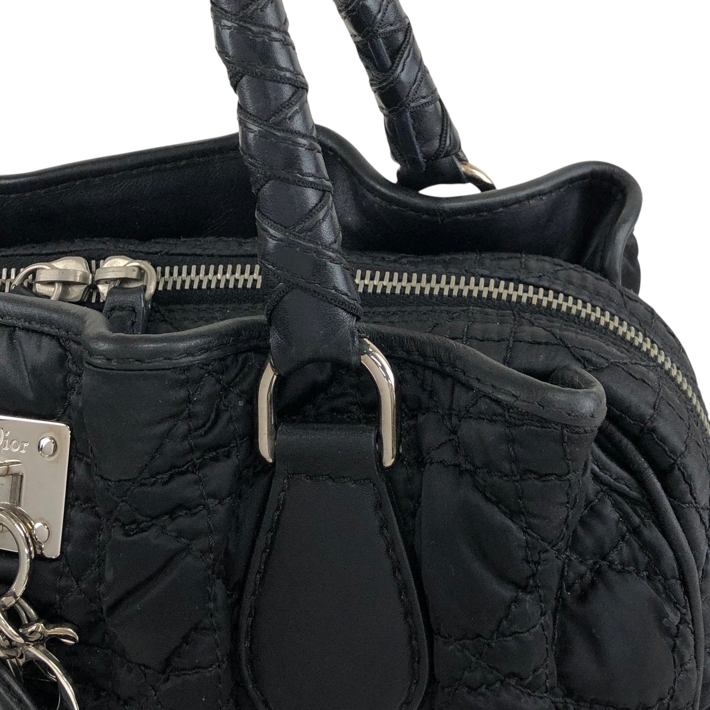 Christian Dior Charm Handbag Black Vintage ks7pis