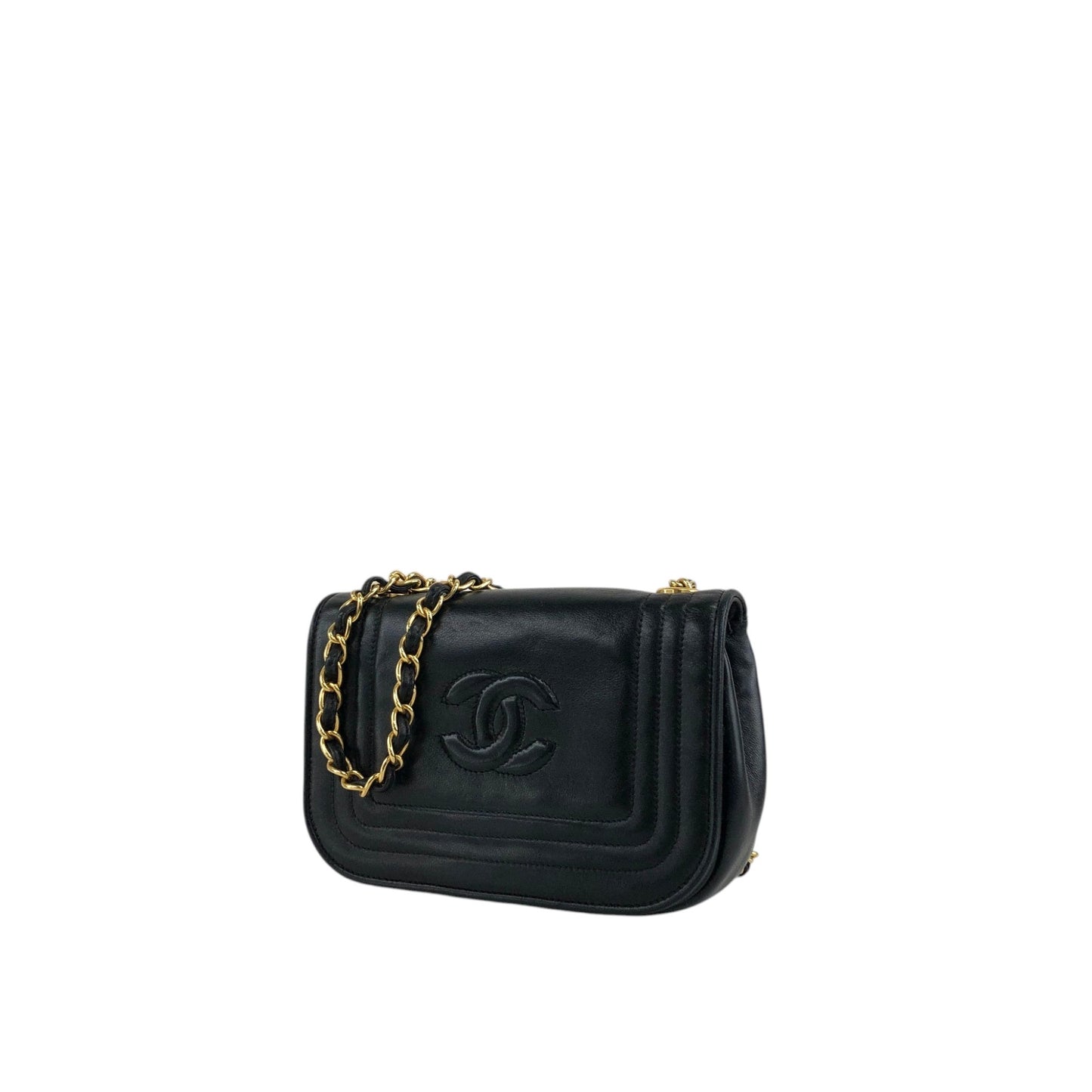 CHANEL Coco Mark Chain Shoulder bag Black Vintage p4crvh