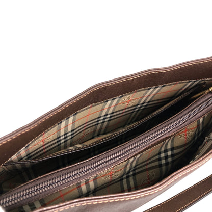 BURBERRY Logo Shoulder bag Brown Vintage 6skns5