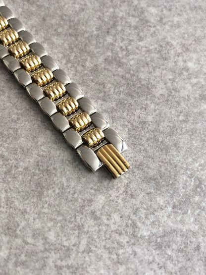 Christian Dior Octagon Quartz Watch Silver×Gold D48-203 Vintage hvmzg2