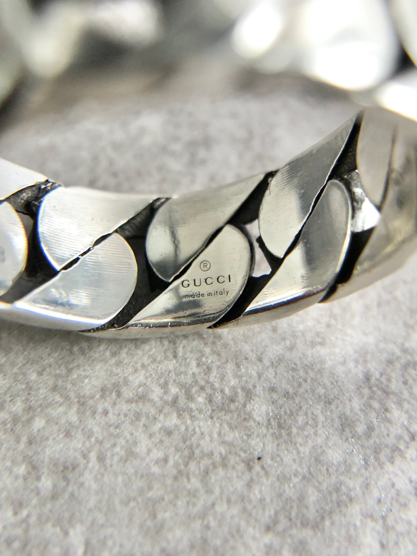 GUCCI Interlocking SILVER925 Ring Silver Vintage fzzpsi