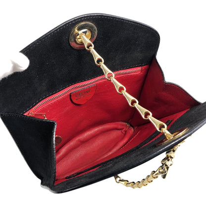 CELINE Chain Shoulder bag Black Vintage a7wb8n
