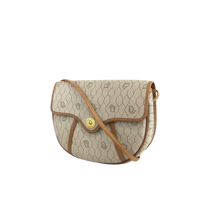 Christian Dior  Honeycomb Pattern Shoulder bag Beige Vintage hsyfun