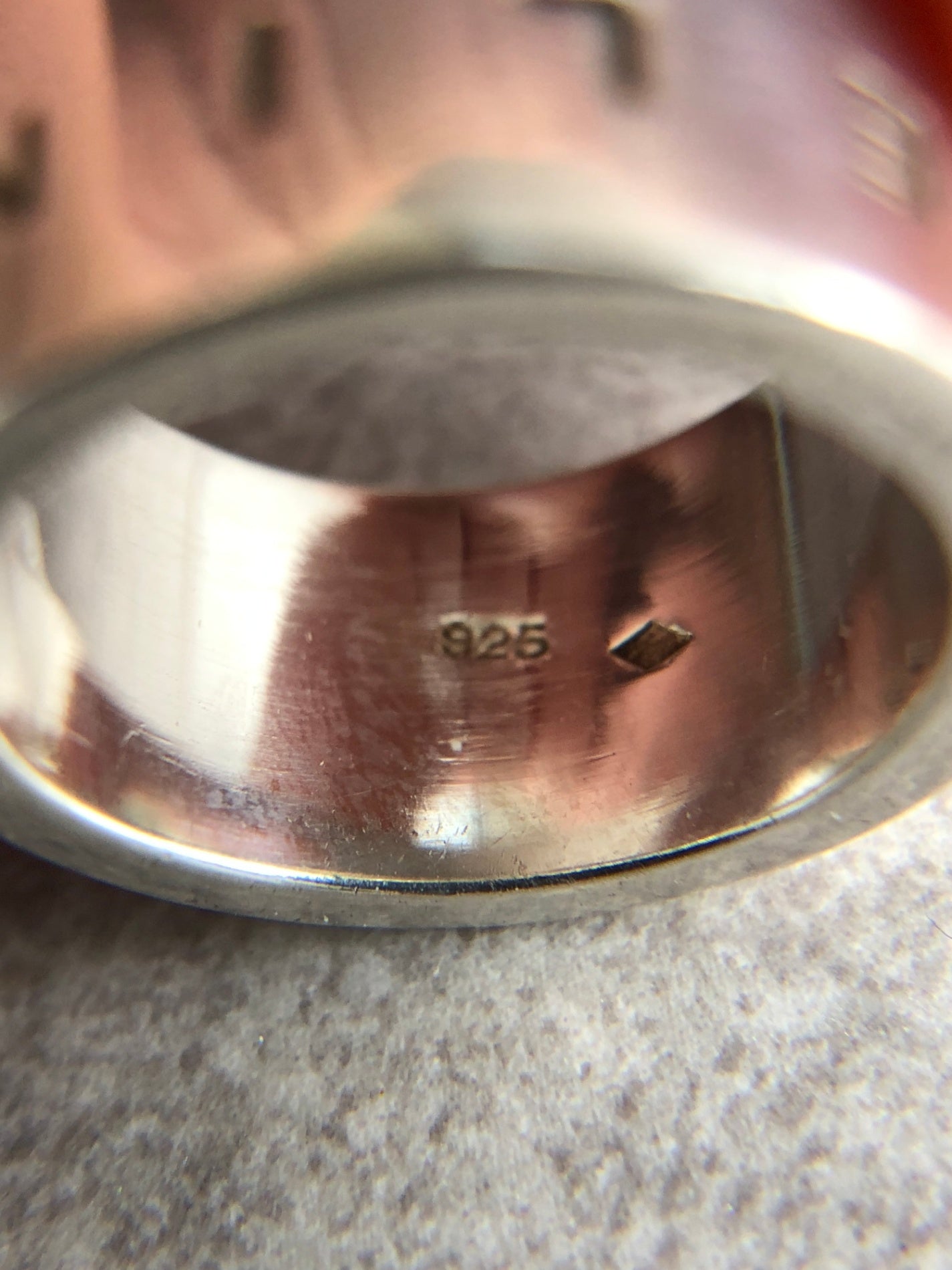 CELINE Logo Ring Silver Vintage ydg286