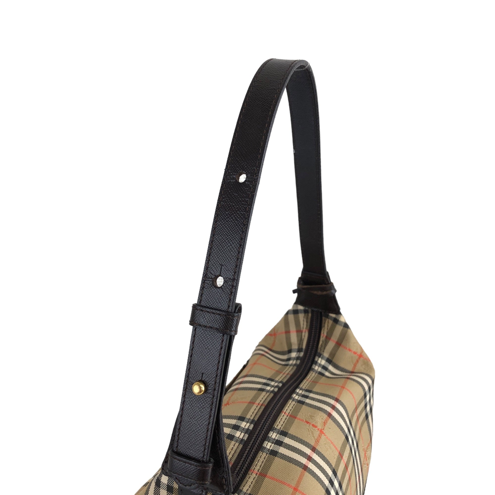 BURBERRY Classic Check Charm Shoulder bag Brown Vintage