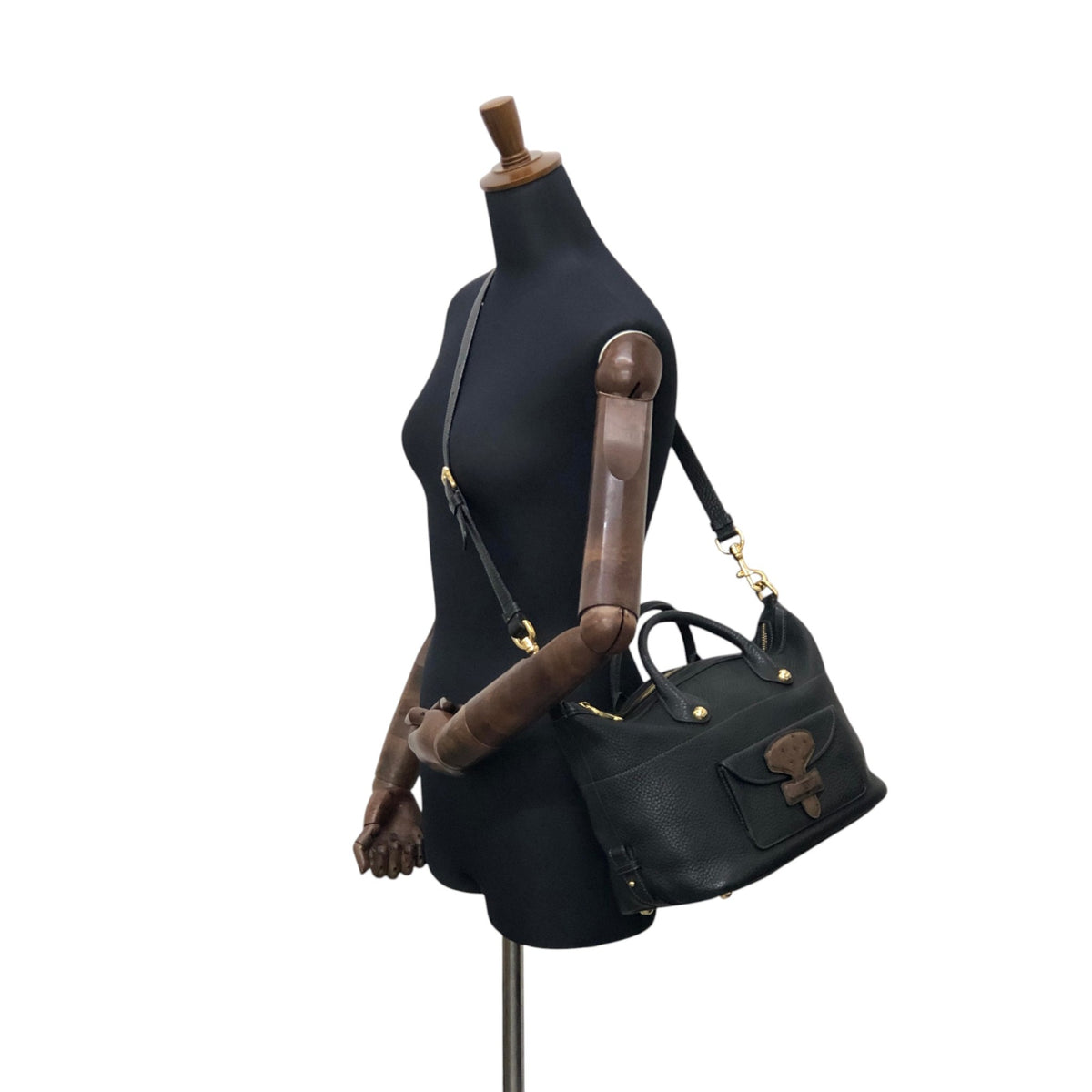 LOEWE Anagram Two-way Handbag Shoulder bag Black Vintage 2n8mxe