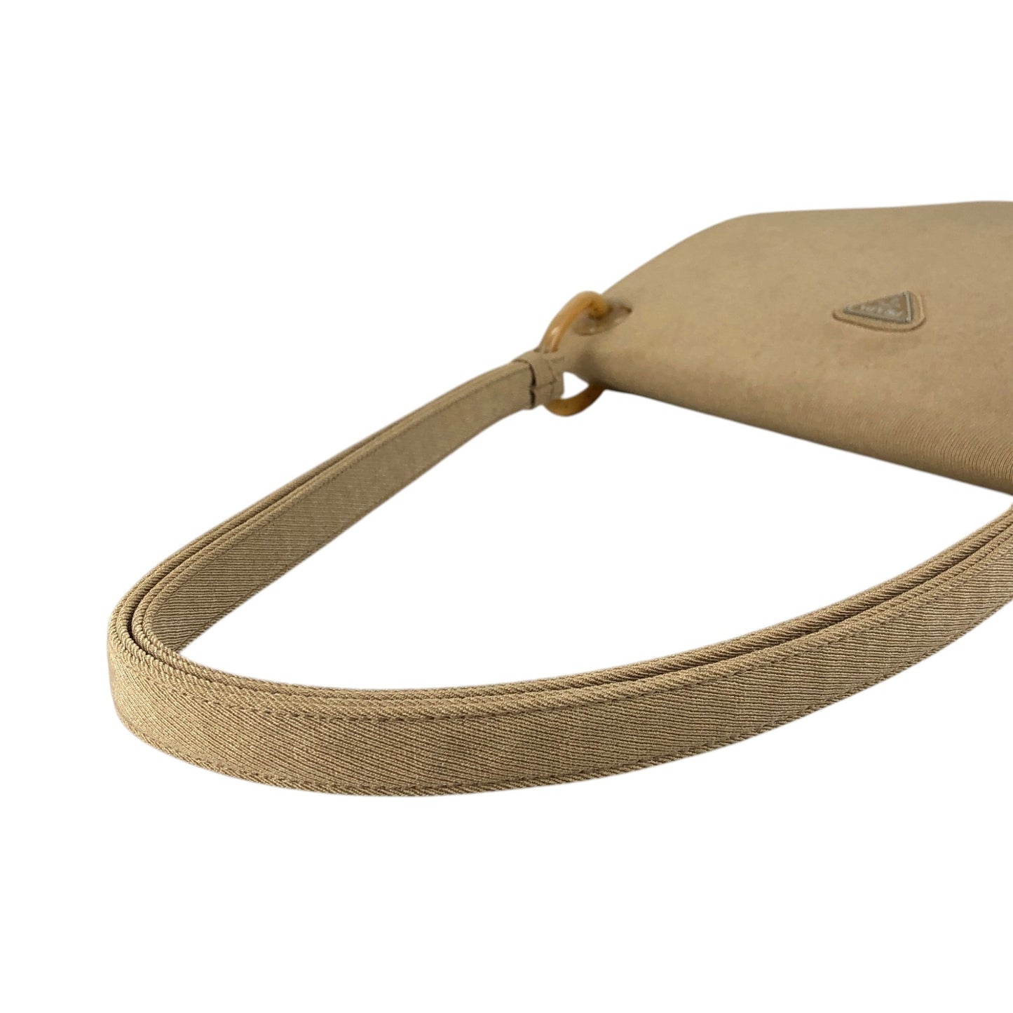 PRADA Triangle Logo Shoulder bag Beige Vintage jhervy