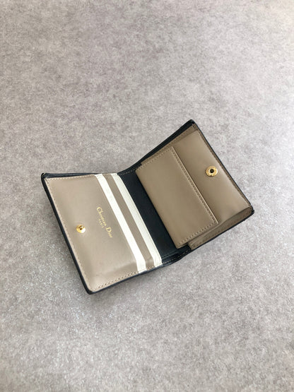 Christian Dior CD Logo Folded Wallet Black Vintage amw4xa