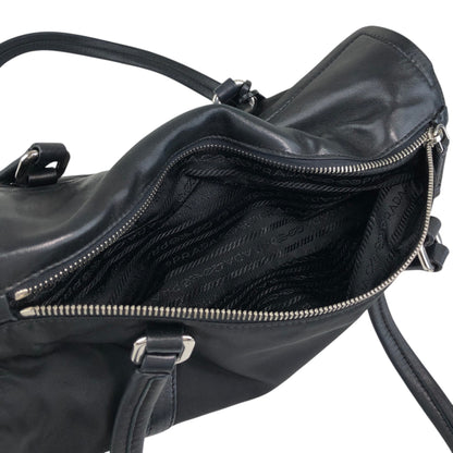 PRADA Triangle Logo Front Lock Totebag Black Vintage dggbp5