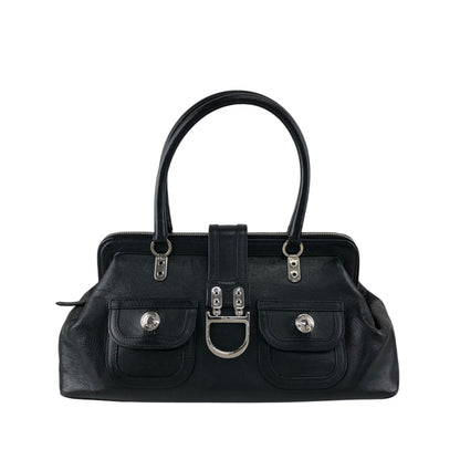 Christian Dior Logo Handbag Black Vintage ntaxds