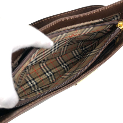BURBERRY Logo Shoulder bag Brown Vintage 87xjxe