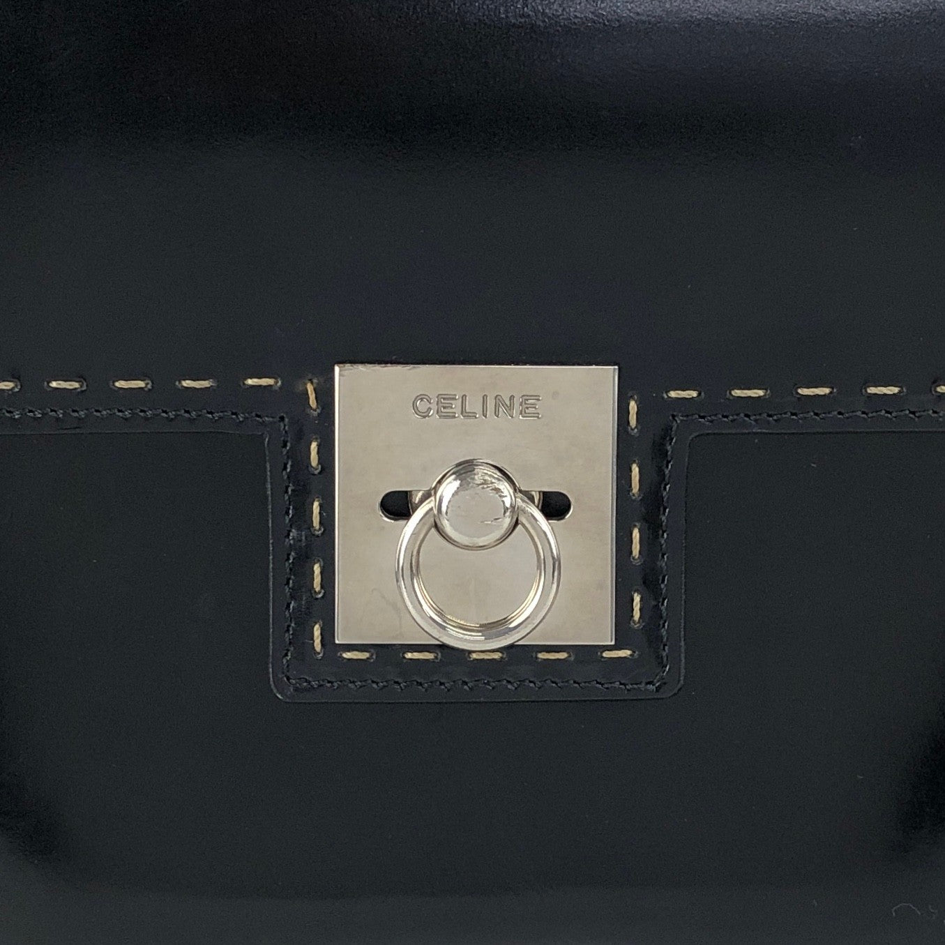 CELINE Gancini Shoulder bag Black Vintage ni2xww
