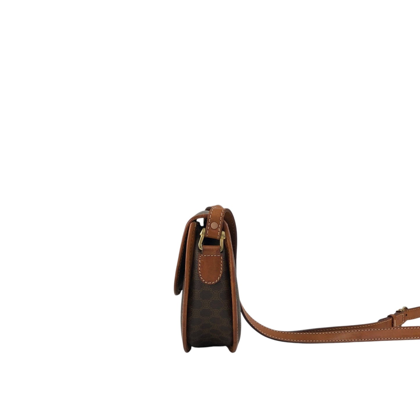 CELINE Macadam Blason Shoulder bag Brown Vintage ezwy2j