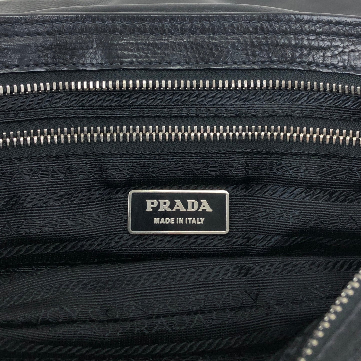 PRADA Triangle Logo Front Buckle  Shoulder bag Black Vintage  wsw3t2