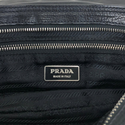 PRADA Triangle Logo Front Buckle  Shoulder bag Black Vintage  wsw3t2