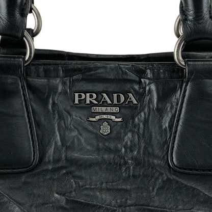 PRADA Logo Two-way Handbag Shoulder bag Black Vintage ctcsm5