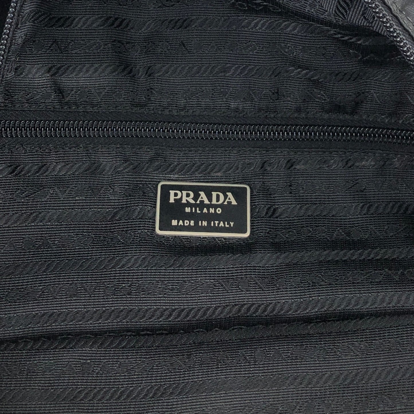 PRADA Tessuto Triangle Logo Totebag Black Vintage s4fket
