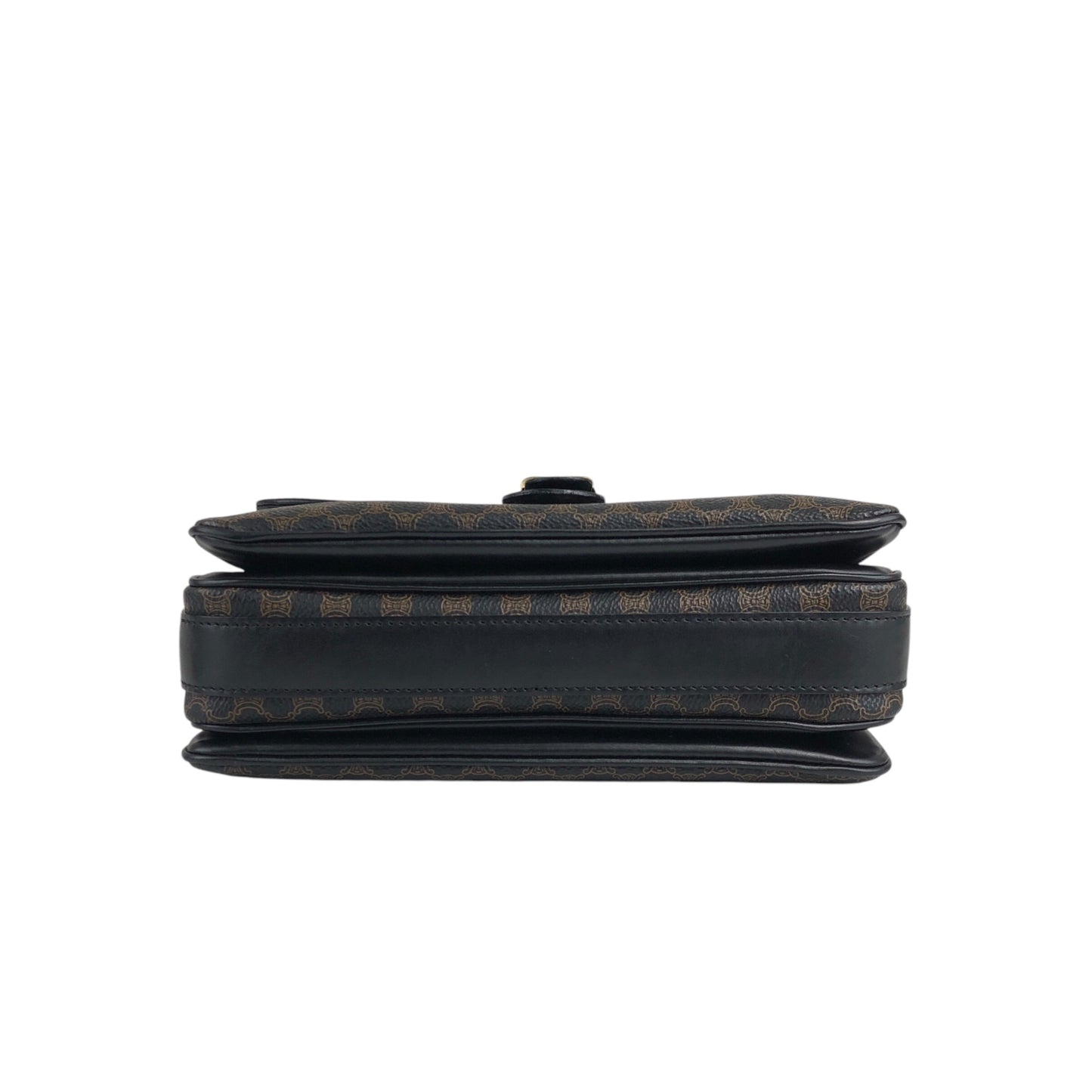 CELINE Macadam Front Buckle Shoulder bag Black Vintage n5nr8t