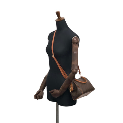 CELINE Macadam Two-way Small Boston bag Shoulder bag Brown Vintage aacnr6