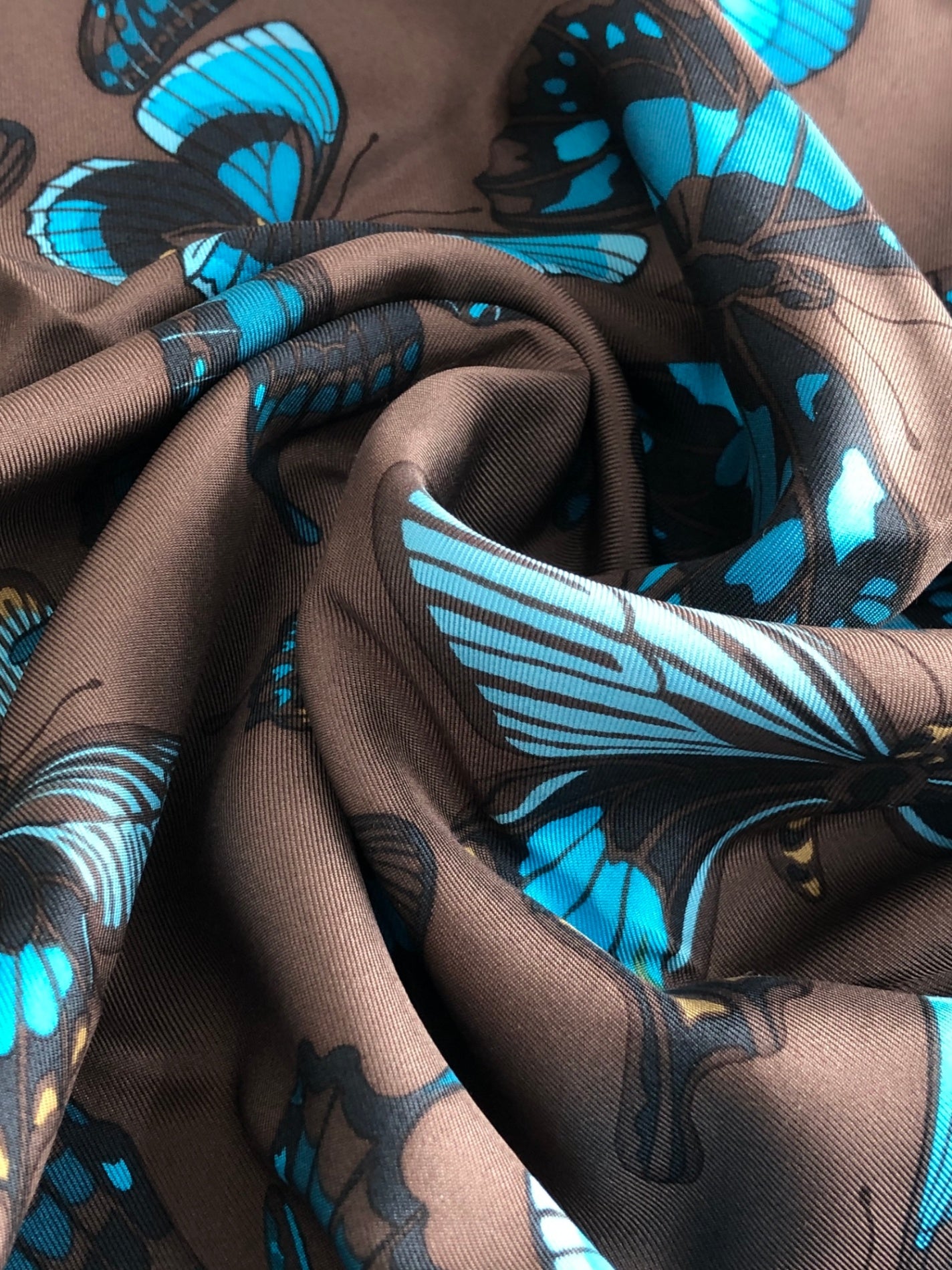 GUCCI Scarf Brown×Blue Vintage bmgng4